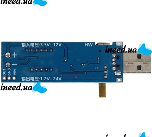 Универсальный понижающий повышающий преобразователь USB WX-6423 DC-DC 3.5-12V 1.2-24V Модуль преобразования напряжения 3.5-12В 1.2-24В с вольтметром