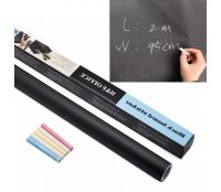 Настенная пленка для рисования мелом Black Board Sticker GS-0668 200x60 см + 5 мелков, Самоклеящаяся детская художественная наклейка на стену 