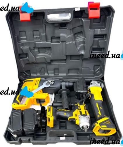 Набор аккумуляторных электроинструментов DeWalt Болгарка DCG413 Перфоратор DCH263 Гайковерт DCF922 36V 5Ah, Набор инструментов 3 в 1 Деволт в кейсе