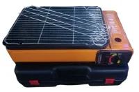 Настольная газовая гриль плита Blue Shield BDZ-290A 2200W на 1 конфорку, Одноконфорочная плитка барбекю с автоматическим пьезоподжигом и шампурами