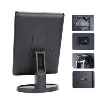 Cosmetic Triple Mirror with Touch Button Superstar Magnifying Mirror JN-817 3 in 1 with Magnification, Folding Mirror with LED Backlight Black