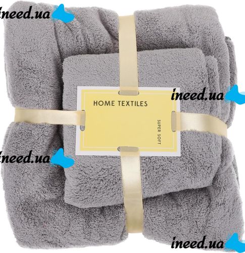 Комплект полотенец для лица, рук и ног Home Textiles 2 штуки, Подарочный набор банное полотенце 70x140, 35x75 см полотенца из микрофибры для ванной
