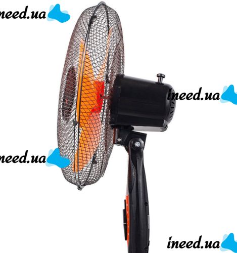 Підлоговий вентилятор Domotec MS-1619 40 см stand fan 16" дюймів 40W помаранчевий Домотек Orange на телескопічній ніжці з поворотом і нахилом