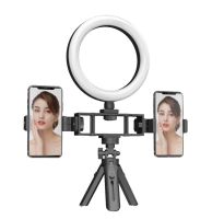 Ring USB LED Lamp Bracket Fill Light Live K315 16cm 6" with Tripod and Two Holders Desktop LED Multi-Position Ring Broadcasting