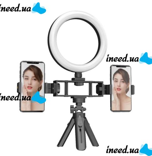 Ring USB LED Lamp Bracket Fill Light Live K315 16cm 6" with Tripod and Two Holders Desktop LED Multi-Position Ring Broadcasting