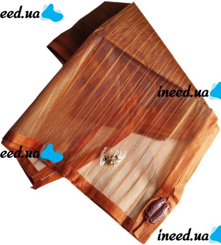 Антимоскитная сетка на магнитах Magic Mesh Brown 90Х210 см раздвижная магнитная москитная штора от насекомых и мух на дверь Коричневая Меджик Меш