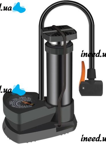 Велосипедный ножный насос Air pump AND S98-2409-Y с нипелем и манометром, Двухцилиндровый компрессор 160PSI для накачивания колес велосипеда и мячей