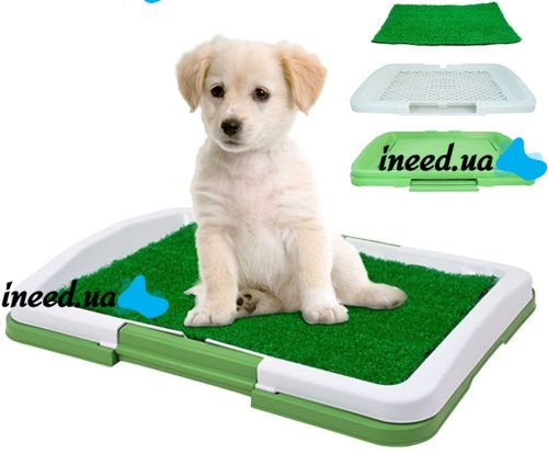 Трехуровневый туалет для собак Puppy Potty Pad 872, Открытый лоток с имитацией травы для животных 47х34х6 см