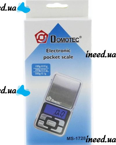 Карманные ювелирные электронные 0,01 - 100 гр Domotec MS-1728C с LCD-дисплеем, портативные компактные цифровые весы с подсветкой 100гр