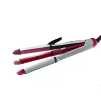 Многофункциональная тройная плойка утюжок 3 в 1 Gemei GM-2966 для укладки и завивки волос, Мультистайлер, Щипцы гофре для выпрямления Розовый