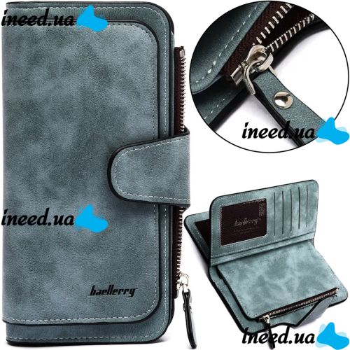 Женский замшевый кошелек Baellerry Forever N2345 Blue Jeans женское мини портмоне на 10 отделений для купюр и мелочи 19х10.5 см Голубое