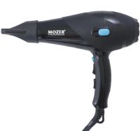 Профессиональный фен Mozer MZ-3100 6000W для сушки и укладки волос с 2 насадками, Электрический фен с холодным обдувом 2 скорости 3 режима Черный