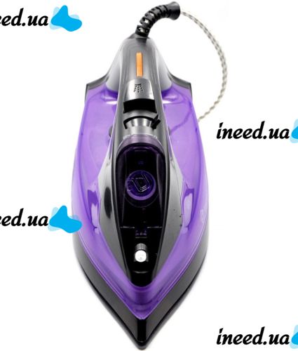 Domotec MS-2258 Steam Hand Iron with Ceramic Sole, Steam Regulator and Self-cleaning Function for Ironing Clothes 3000W Purple