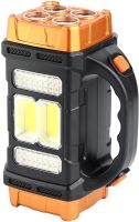 Handheld Rechargeable Flashlight with Powerbank X-Balog HB-2678 1500mAh Solar Powered Portable LED Flashlight Floodlight for Camping USB