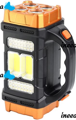 Handheld Rechargeable Flashlight with Powerbank X-Balog HB-2678 1500mAh Solar Powered Portable LED Flashlight Floodlight for Camping USB