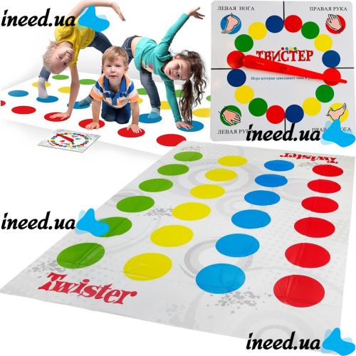 Підлогова гра Twister для всієї родини, захоплююча підлогова активна гра Твістер 180х120 см