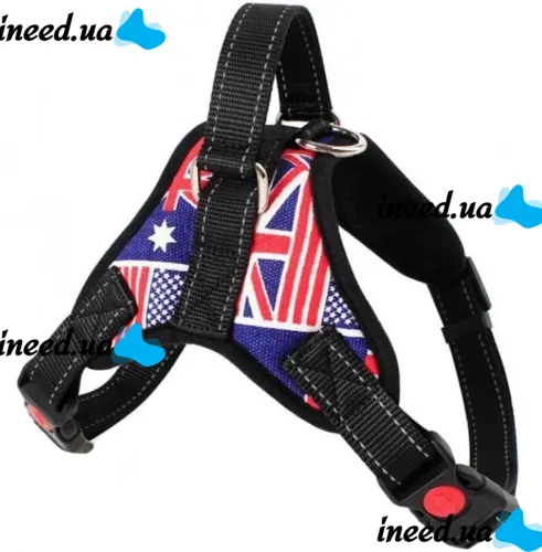 Нейлоновая шлейка жилет для выгула собак, щенков Dog Harness Set нагрудный регулируемый ремень для животных с грудным обхватом для домашних питомцев