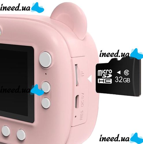 Kids DIY Instant Digital Camera M3 3 in 1 Polaroid digital camera for photos and videos on battery Pink