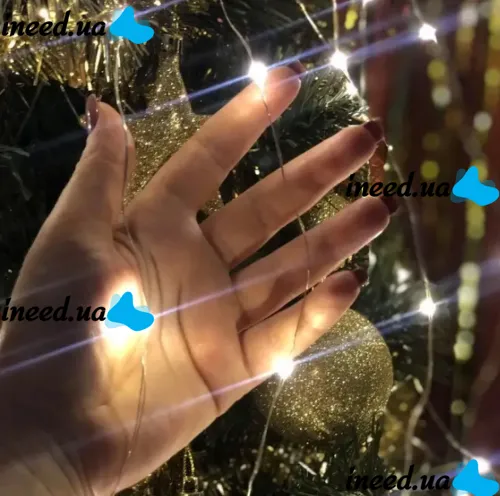 Внутренняя светодиодная гирлянда Конский хвост 200LED диодов 2 м 10 нитей Холодный белый для дома роса 10 струн по 2 метра USB Холодная белая
