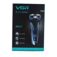 Rechargeable Men's Electric Shaver VGR V-306, Wireless Waterproof Rotary Electric Shaver for Wet and Dry Shaving