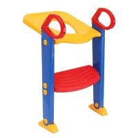 Children Toilet Trainer folding toilet seat with step and handles, Children Toilet Potty with handrails on toilet seat for children