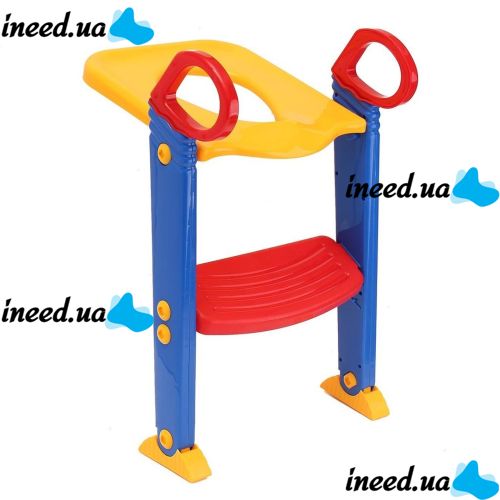 Children Toilet Trainer folding toilet seat with step and handles, Children Toilet Potty with handrails on toilet seat for children