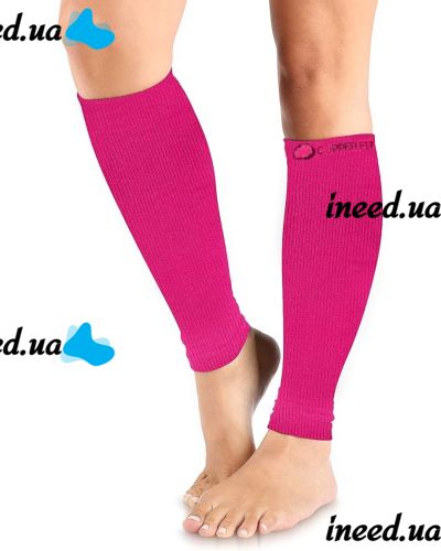 Поддерживающие компрессионные гетры Copper Fit Calf Compression Sleeves, Облегающие гольфы с фиксацией икр, Бандаж для поддержки голени Розовые