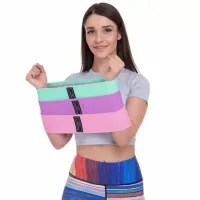 Тканевые эластичные фитнес резинки Luting Hip Resistance Bands 3 шт + мешочек для пилатеса, Набор резинок для фитнеса Эластичная лента эспандер для пилатеса