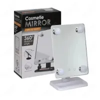Настольное косметическое зеркало Cosmetie mirror 360 Rotation Angel с LED подсветкой для макияжа, Компактное прямоугольное сенсорное зеркало Белое