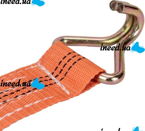 Страховочный стяжной ремень трос Ratchet Tie Down 1.5м AND-5 храповым механизмом для крепления груза до 2 тонн, Транспортная лента для стяжки грузов