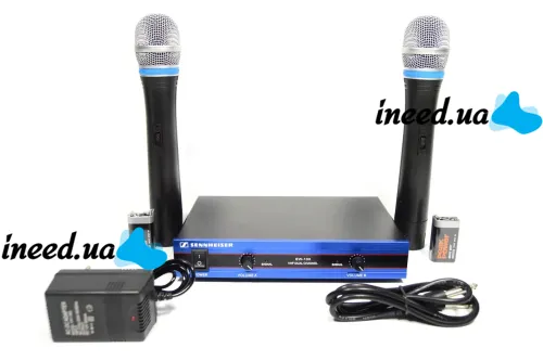 Беспроводной комплект из 2-х микрофонов Sennheiser EW-100 радиосистема два радиомикрофона и база