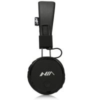 Беспроводные накладные Bluetooth наушники NIA X3 с МР3 плеером и FM Black, Полноразмерные блютуз стерео наушники с микрофоном и радио Черные