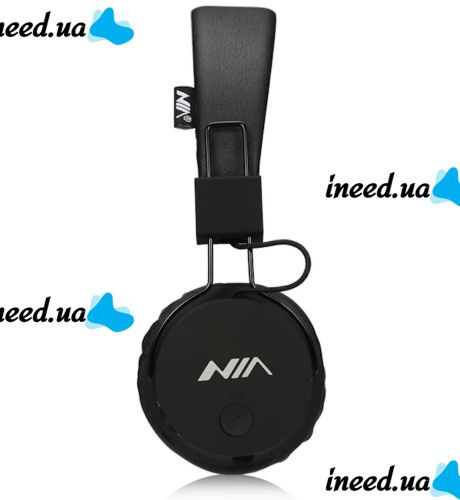 Беспроводные накладные Bluetooth наушники NIA X3 с МР3 плеером и FM Black, Полноразмерные блютуз стерео наушники с микрофоном и радио Черные