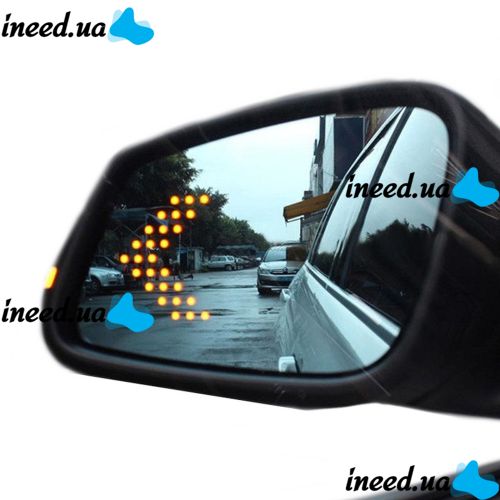 Зеркальные элементы с LED повторителем поворотов 2 шт на боковые зеркала, LED повторители указатели поворота для зеркал автомобиля
