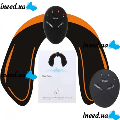 Миостимулятор для ягодиц и бедер EMS Hips Trainer вибрационный импульсный тренажер от целлюлита, массажер для тренировки упругости мышц с пультом