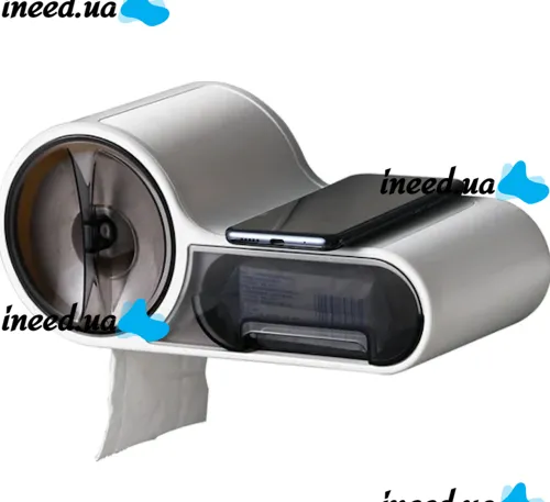 Настенный держатель для туалетной бумаги Wall-Hanging Waterproof Tissuef Box SHH-1, органайзер для хранения салфеток с полкой на стену MAG-736