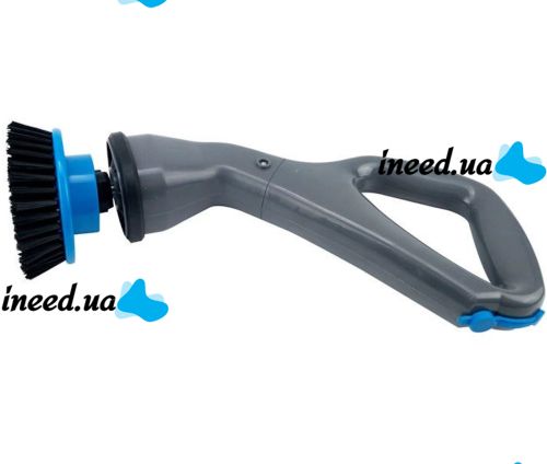 Беспроводная щетка для уборки Hurricane Muscle Scrubber 4 насадкия, Аккумуляторная чистящая щётка от USB с насадками для чистки поверхностей Серая
