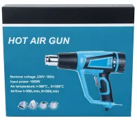 Промышленный сетевой фен Мakita HG5030K 1600W с 4 насадками 2 режима для пайки снятия краски и термоусадки, тепловой строительный фен от сети
