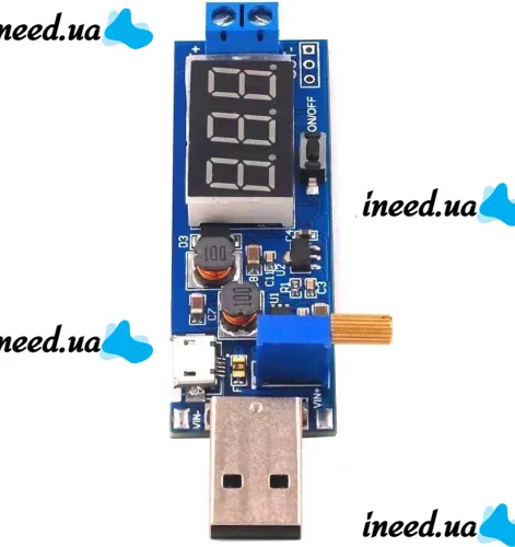 Универсальный понижающий повышающий преобразователь USB WX-6423 DC-DC 3.5-12V 1.2-24V Модуль преобразования напряжения 3.5-12В 1.2-24В с вольтметром