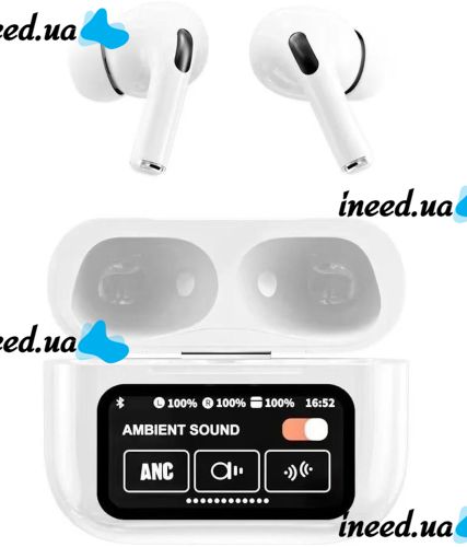Беспроводные вакуумные наушники TWS AirPods A9 PRO 2 Bluetooth в кейсе с сенсорным дисплеем, Наушники-гарнитура вкладыши блютуз с шумоподавлением