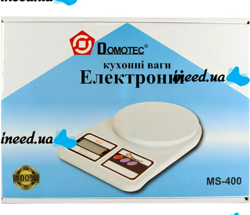 Електронні настільні ваги Domotec MS-400 до 10 кг, Кухонні ваги від 1г до 10кг з Led дисплеєм з круглою платформою для зважування продуктів