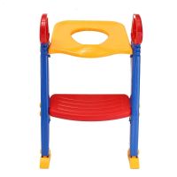 Children Toilet Trainer folding toilet seat with step and handles, Children Toilet Potty with handrails on toilet seat for children
