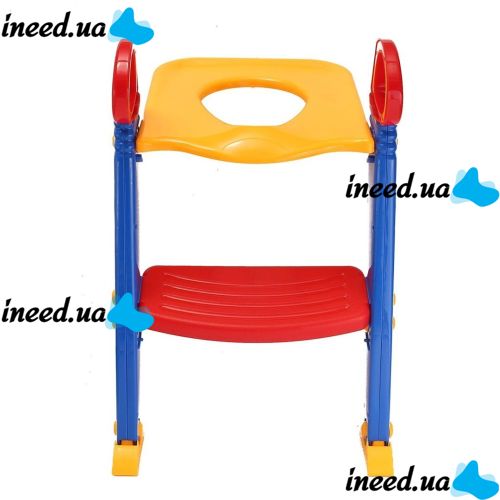 Children Toilet Trainer folding toilet seat with step and handles, Children Toilet Potty with handrails on toilet seat for children