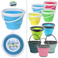 Складное силиконовое ведро на 10 литров Collapsible Bucket Emmer CB-10, туристическое универсальное круглое ведро Supretto с ручкой 10л