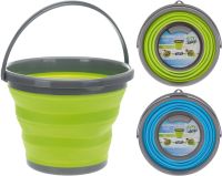 Складное силиконовое ведро на 5 литров Collapsible Bucket Emmer CB-5, туристическое универсальное круглое ведро Supretto с ручкой 5л