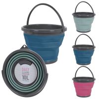 Складное силиконовое ведро на 5 литров Collapsible Bucket Emmer CB-5, туристическое универсальное круглое ведро Supretto с ручкой 5л