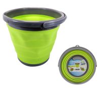 Складное силиконовое ведро на 5 литров Collapsible Bucket Emmer CB-5, туристическое универсальное круглое ведро Supretto с ручкой 5л