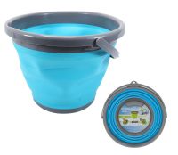 Складное силиконовое ведро на 5 литров Collapsible Bucket Emmer CB-5, туристическое универсальное круглое ведро Supretto с ручкой 5л