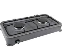 Настольный газовый таганок Domotec MS-6602 на 2 конфорки для еды, Двухконфорочная газовая плита настольная варочная поверхность для баллонного газа