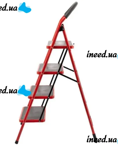 Folding one-way stepladder Forte LFD131TB 4-step ladder up to 150 kg, four-step family stepladder Technologist 152x50 cm for Home